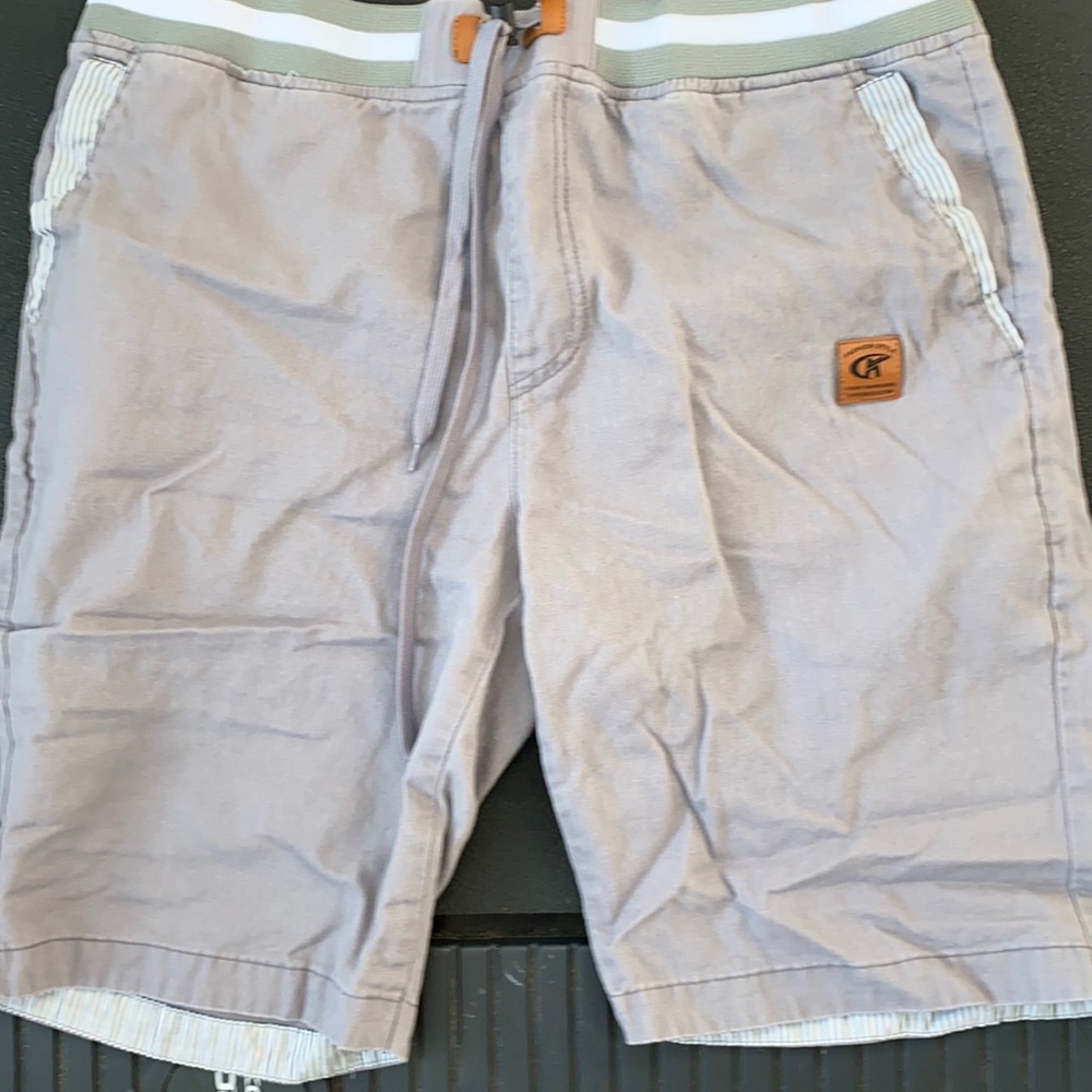 Men’s gray elastic shorts. Size 34